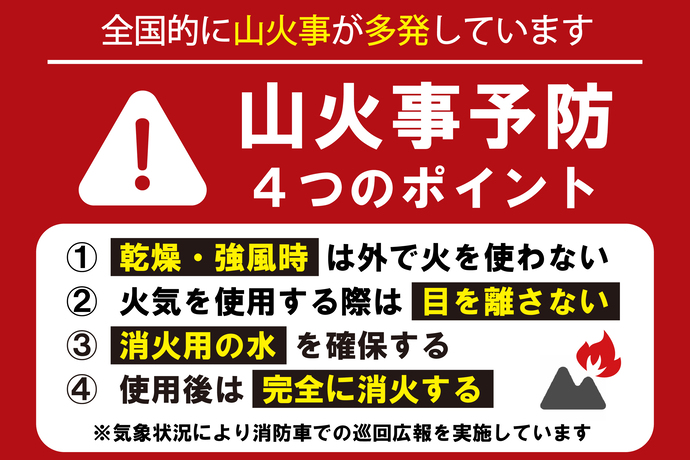 林野火災の予防に関するバナー