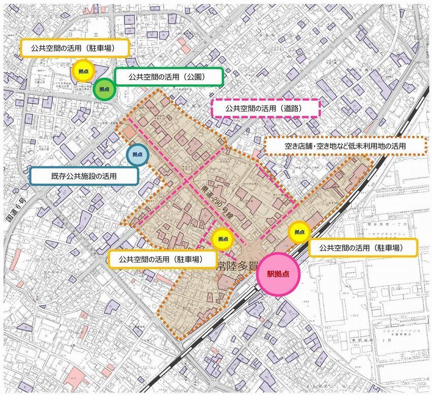 地図：拠点創出と回遊性のイメージ