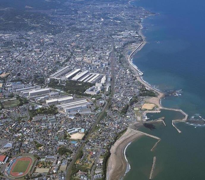 写真：日立市上空から撮影