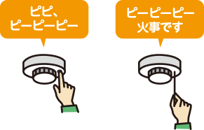 住宅用火災警報器の点検方法のイラスト