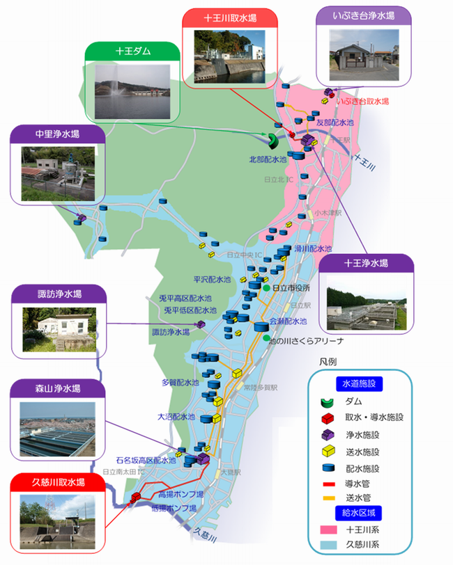 地図：水道の事業区域