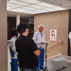 写真：豪雨災害に対する市長コメント