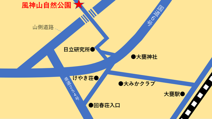 風神山付近の地図