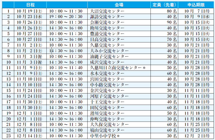 日程表