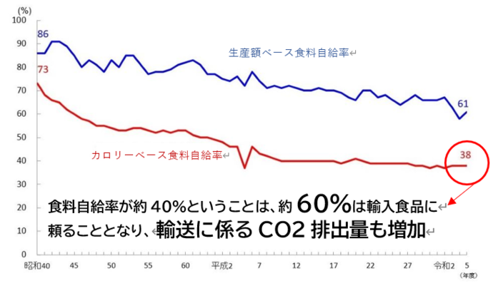 食料自給率グラフ