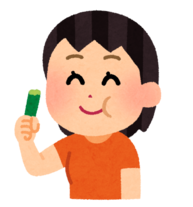 イラスト：きゅうりを食べる女の子