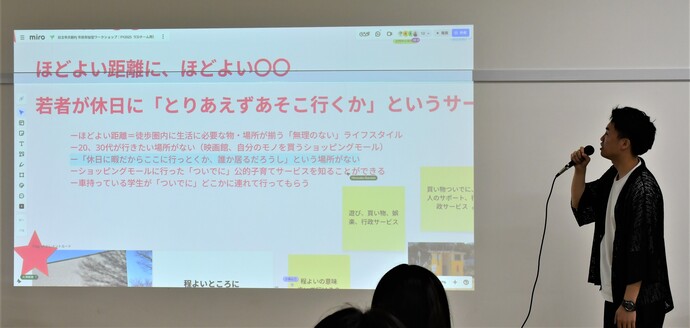 ワークショップ終盤の発表会の様子