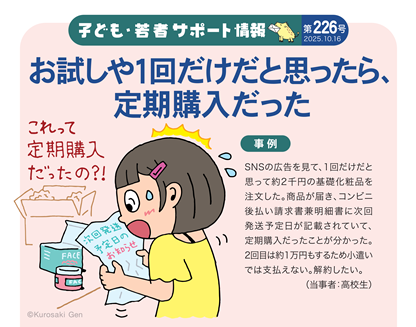 イラスト:お試しや1回だけだと思ったら、定期購入だった