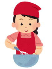 イラスト:料理をする女の子
