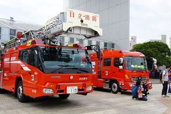 消防車両の展示