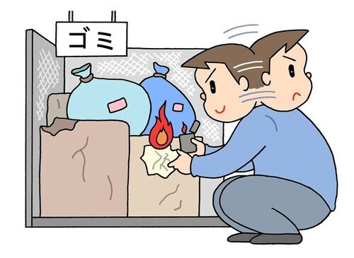 放火をしている人