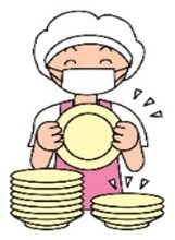 イラスト:【調理場のひみつ：午後はどんな仕事をしているのかな】